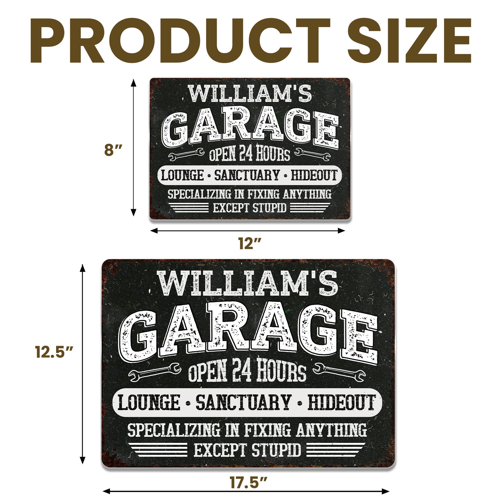 Personalized Metal Sign Custom Name Garage Decor Gift for Dad