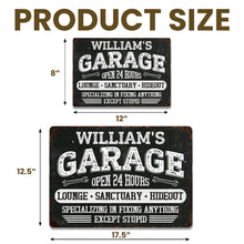 Load image into Gallery viewer, Personalized Metal Sign Custom Name Garage Decor Gift for Dad
