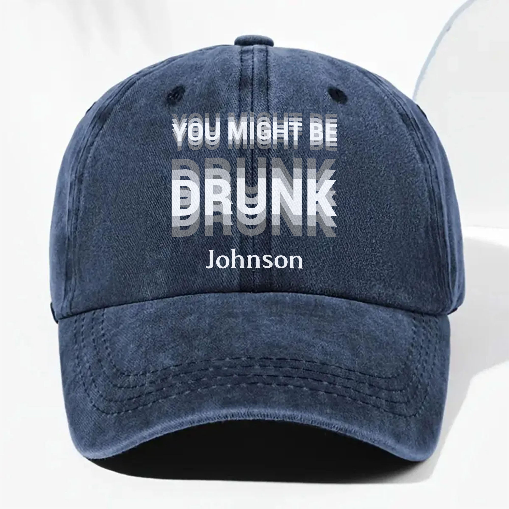 Personalized Washed Denim Cap Custom Name Gift for Him