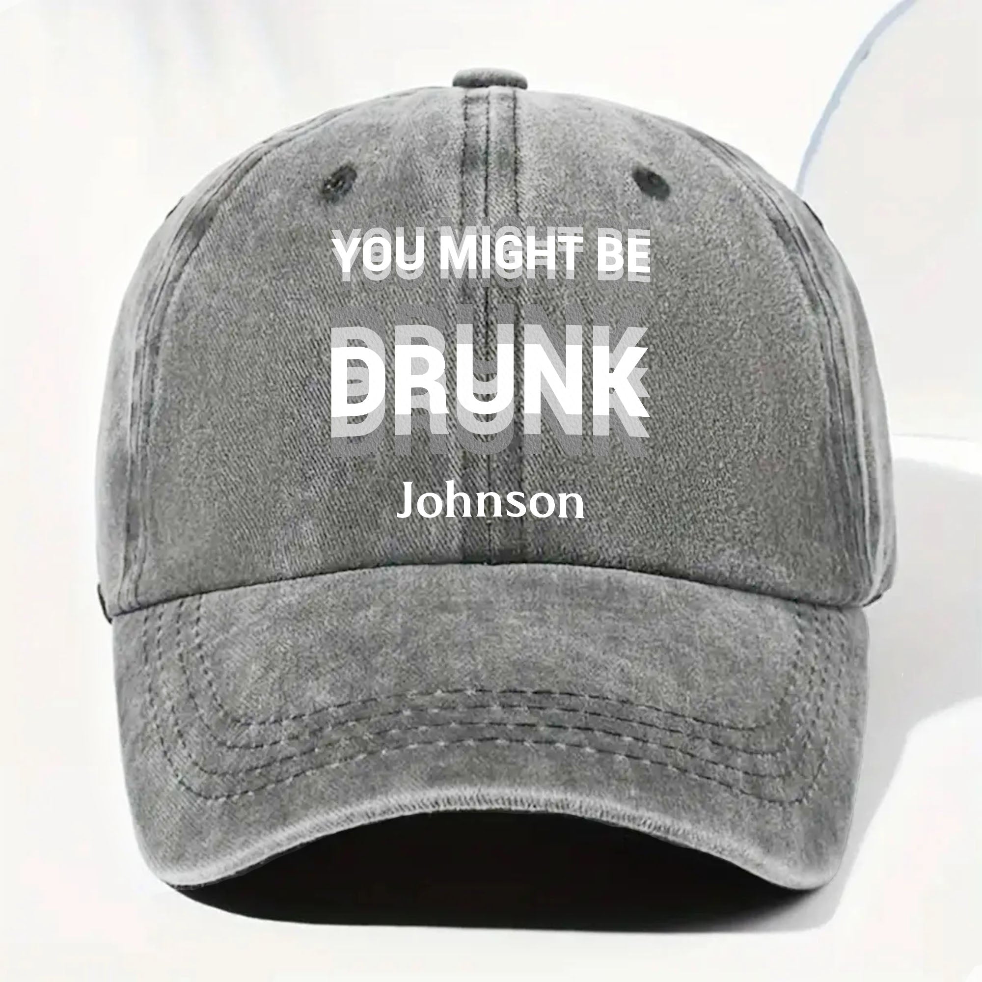Personalized Washed Denim Cap Custom Name Gift for Him