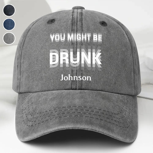Personalized Washed Denim Cap Custom Name Gift for Him