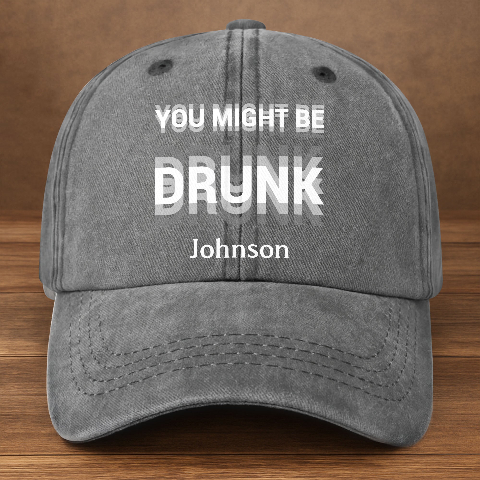 Personalized Washed Denim Cap Custom Name Gift for Him