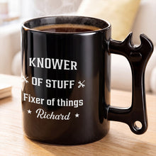 Load image into Gallery viewer, Personalized Mechanic Coffee Mug with Wrench Handle Gift for Him
