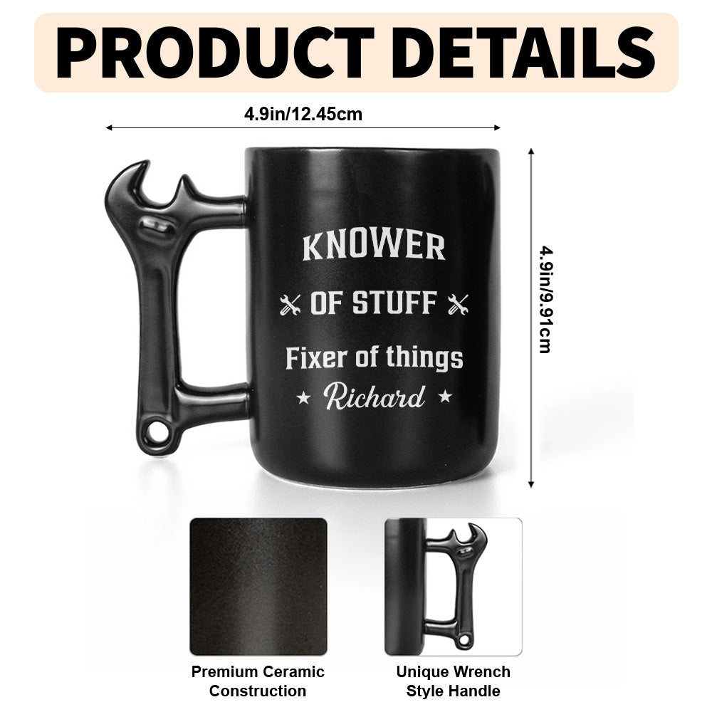 Personalized Mechanic Coffee Mug with Wrench Handle Gift for Him