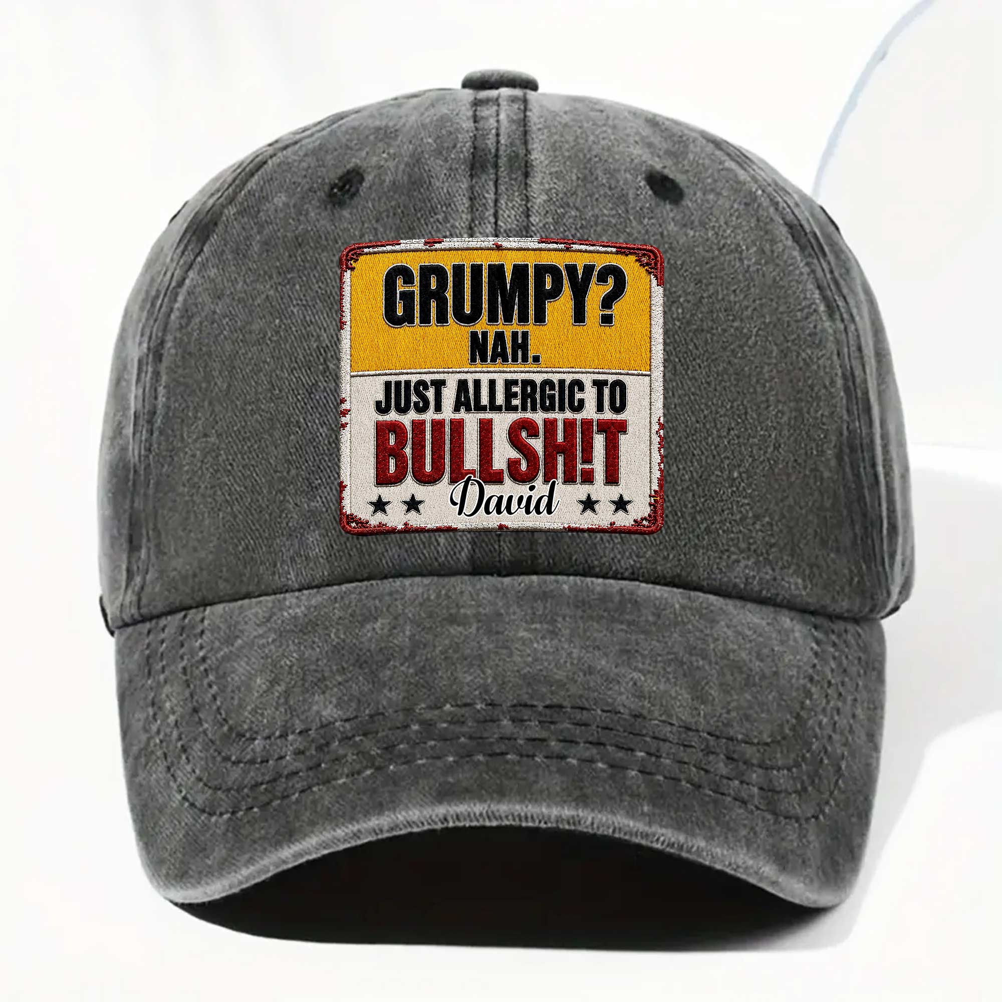 Personalized Washed Denim Cap Custom Name Funny Gift for Dad