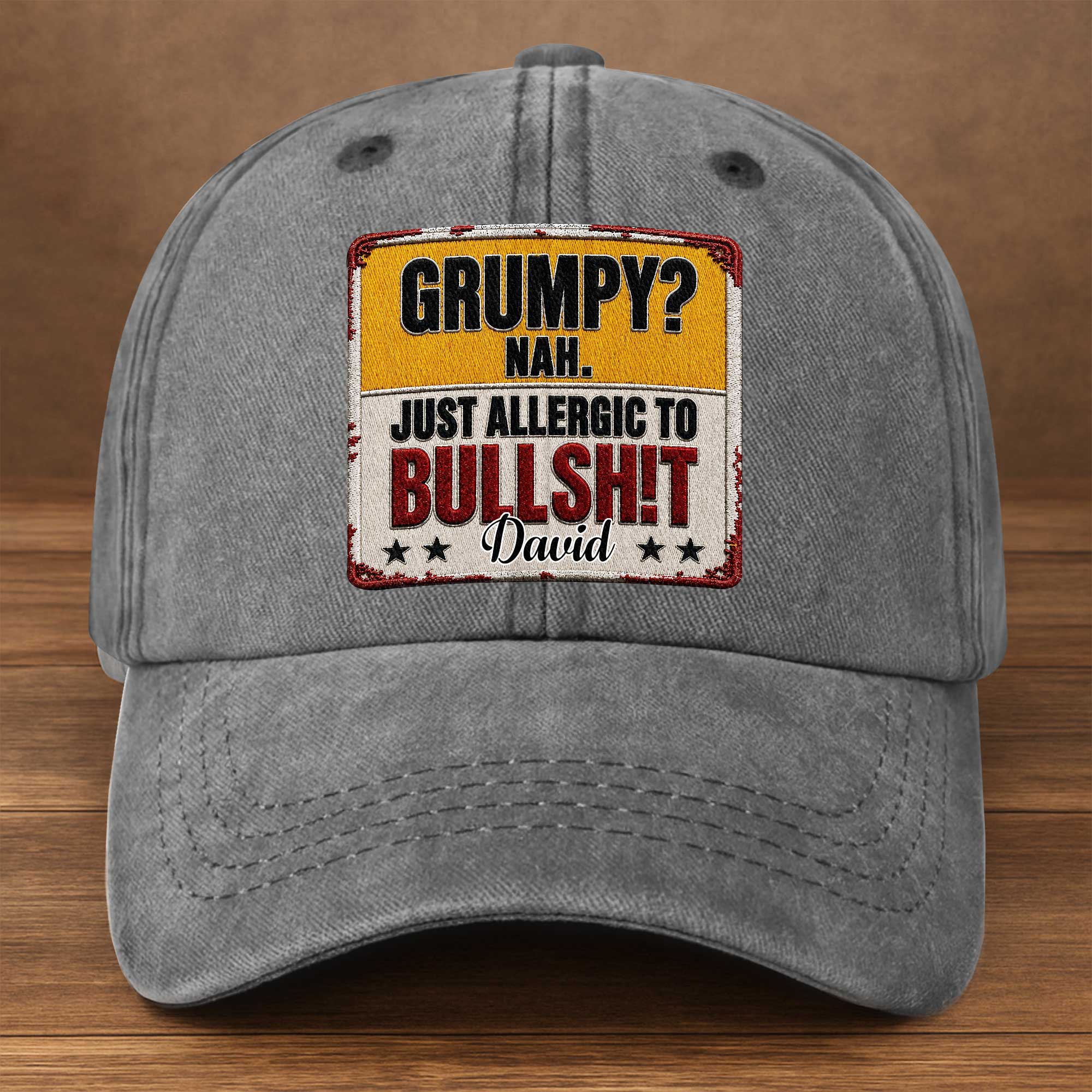 Personalized Washed Denim Cap Custom Name Funny Gift for Dad
