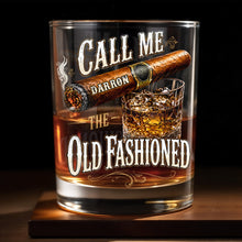 Load image into Gallery viewer, Personalized Custom Whiskey Glass Gift for Dad with Cigar Design
