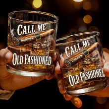 Load image into Gallery viewer, Personalized Custom Whiskey Glass Gift for Dad with Cigar Design

