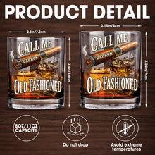Load image into Gallery viewer, Personalized Custom Whiskey Glass Gift for Dad with Cigar Design
