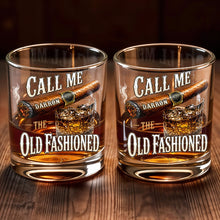Load image into Gallery viewer, Personalized Custom Whiskey Glass Gift for Dad with Cigar Design
