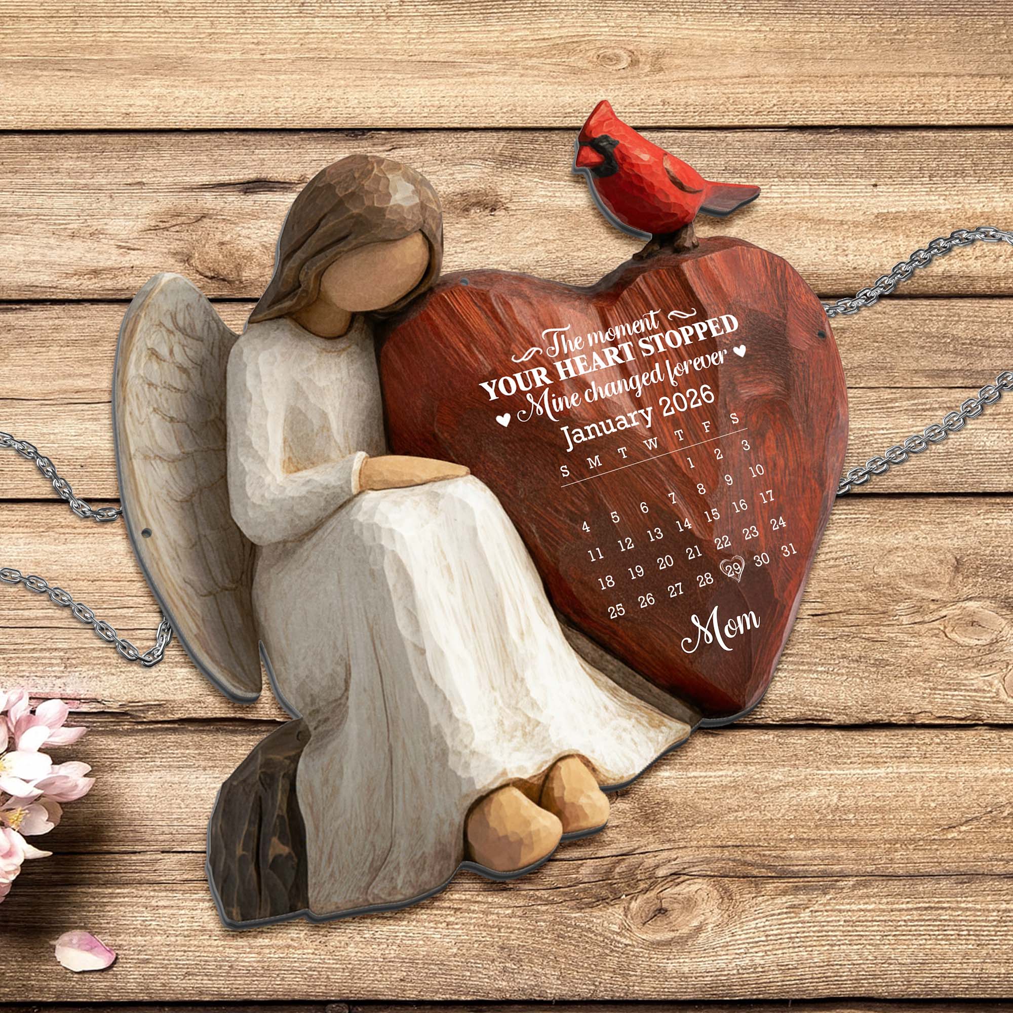 Personalized Metal Sign Custom Shape Heart Cardinal Gift