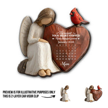 Load image into Gallery viewer, Personalized Wood Heart Car Visor Clip Memorial Gift for Mom
