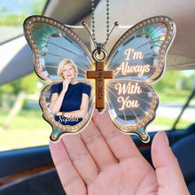 Load image into Gallery viewer, Personalized Butterfly Cross Photo Ornament Custom Gift for Family
