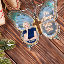 Load image into Gallery viewer, Personalized Butterfly Cross Photo Ornament Custom Gift for Family
