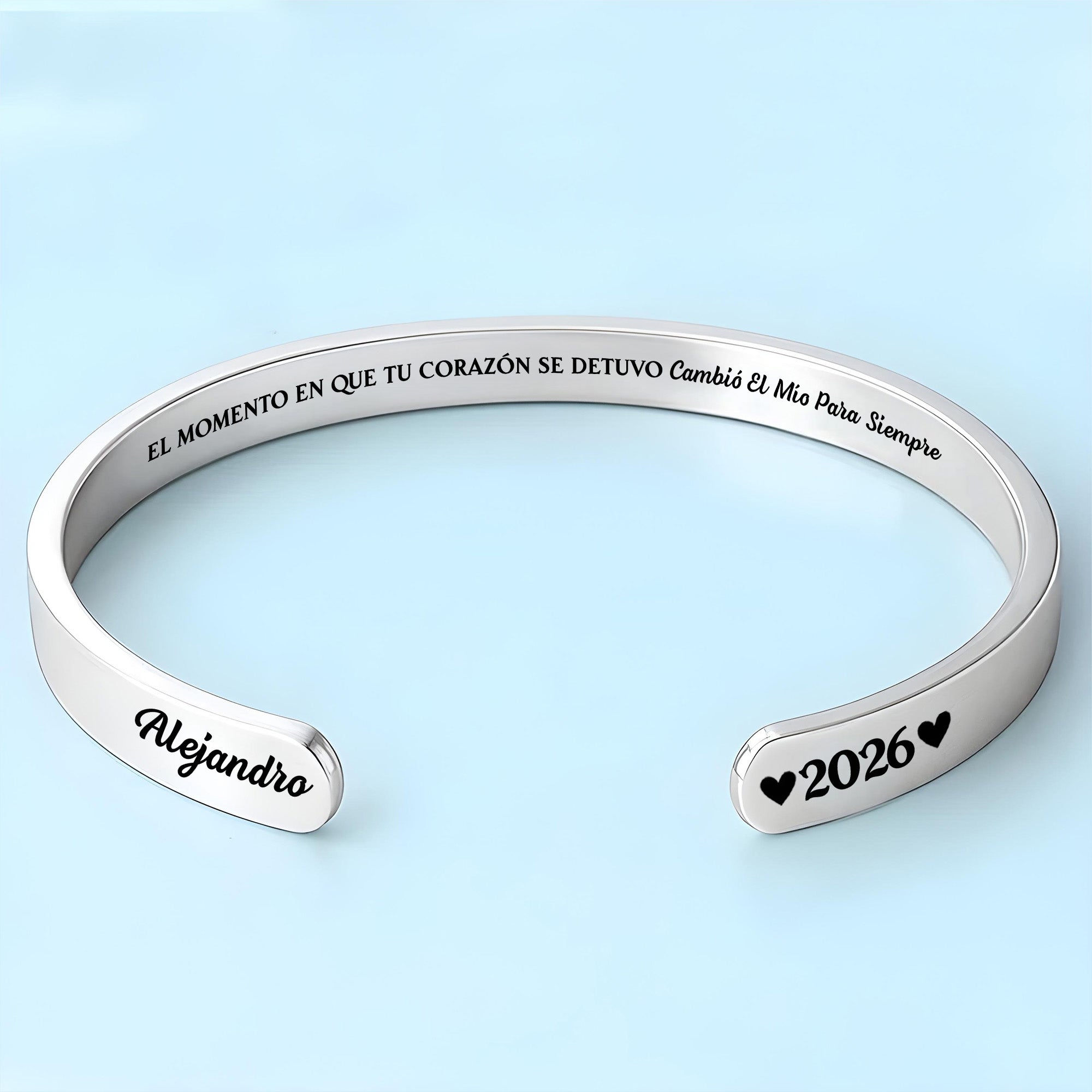 Personalized Stainless Steel Bracelet Cuff Custom Name Gift for Memorial