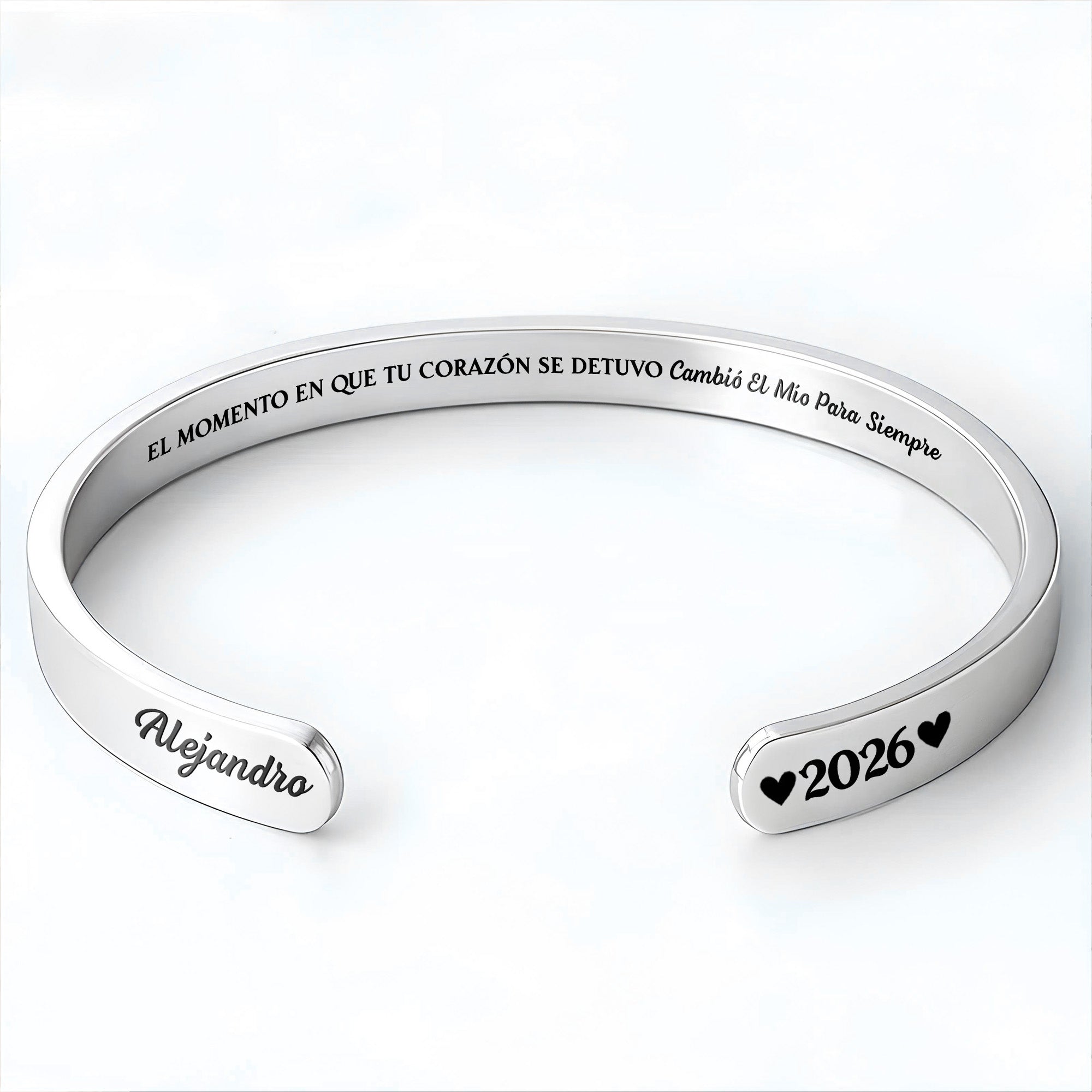 Personalized Stainless Steel Bracelet Cuff Custom Name Gift for Memorial