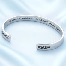Load image into Gallery viewer, Personalized Stainless Steel Heart Memorial Bracelet Cuff for Loved Ones
