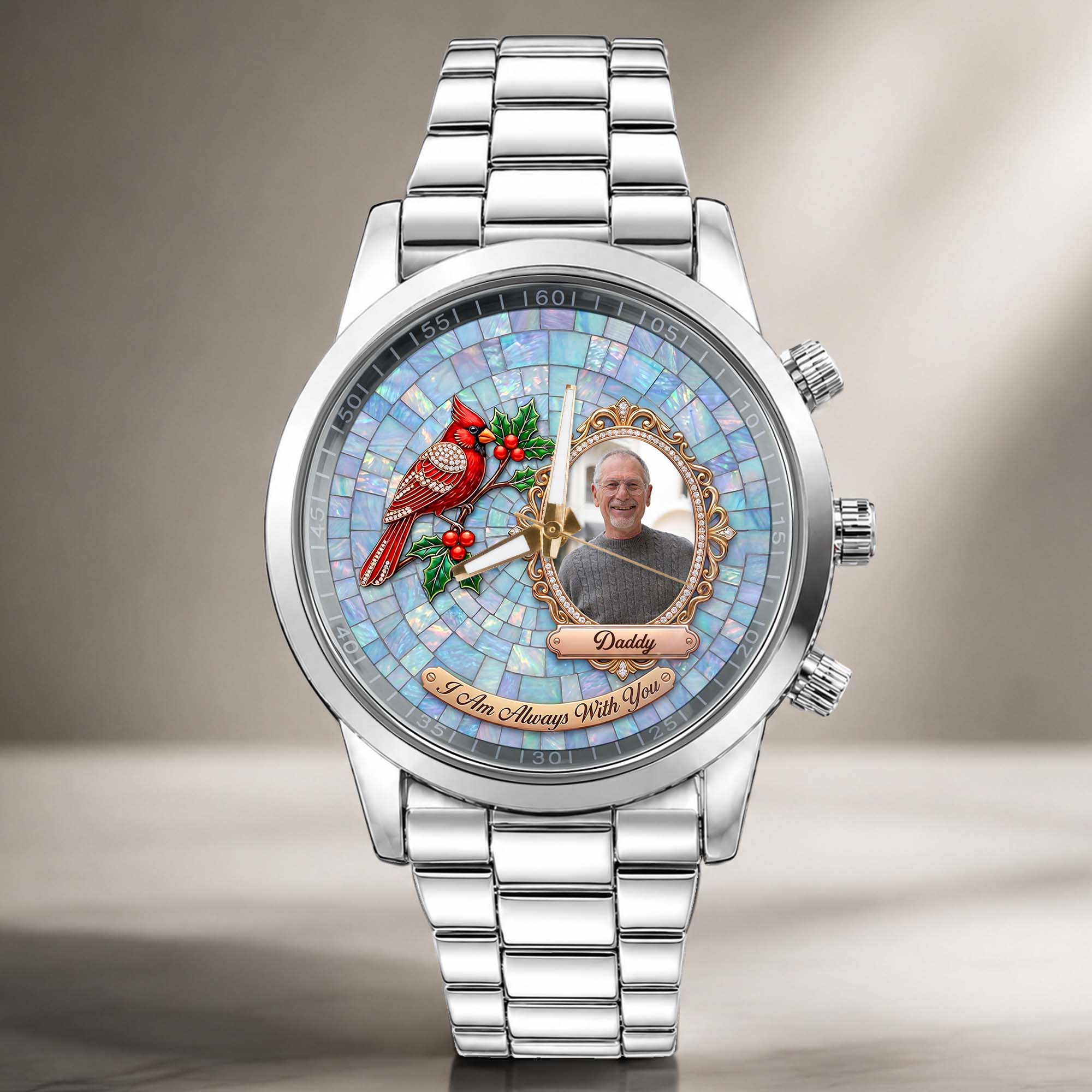 Personalized Men's Watch Custom Photo Gift for Dad Memorial
