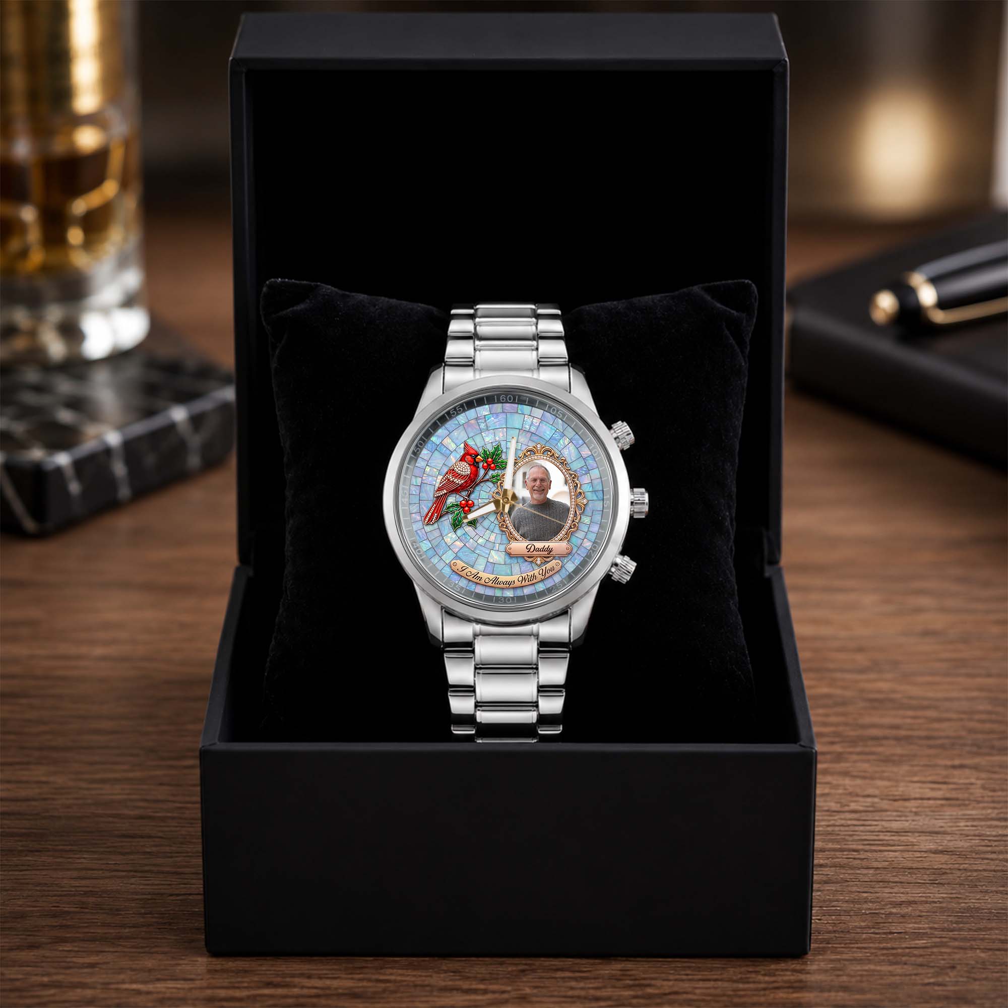 Personalized Men's Watch Custom Photo Gift for Dad Memorial