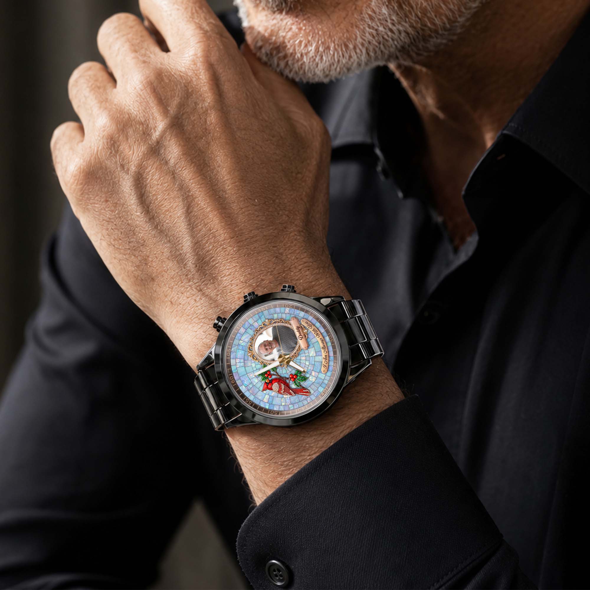 Personalized Men's Watch Custom Photo Gift for Dad Memorial