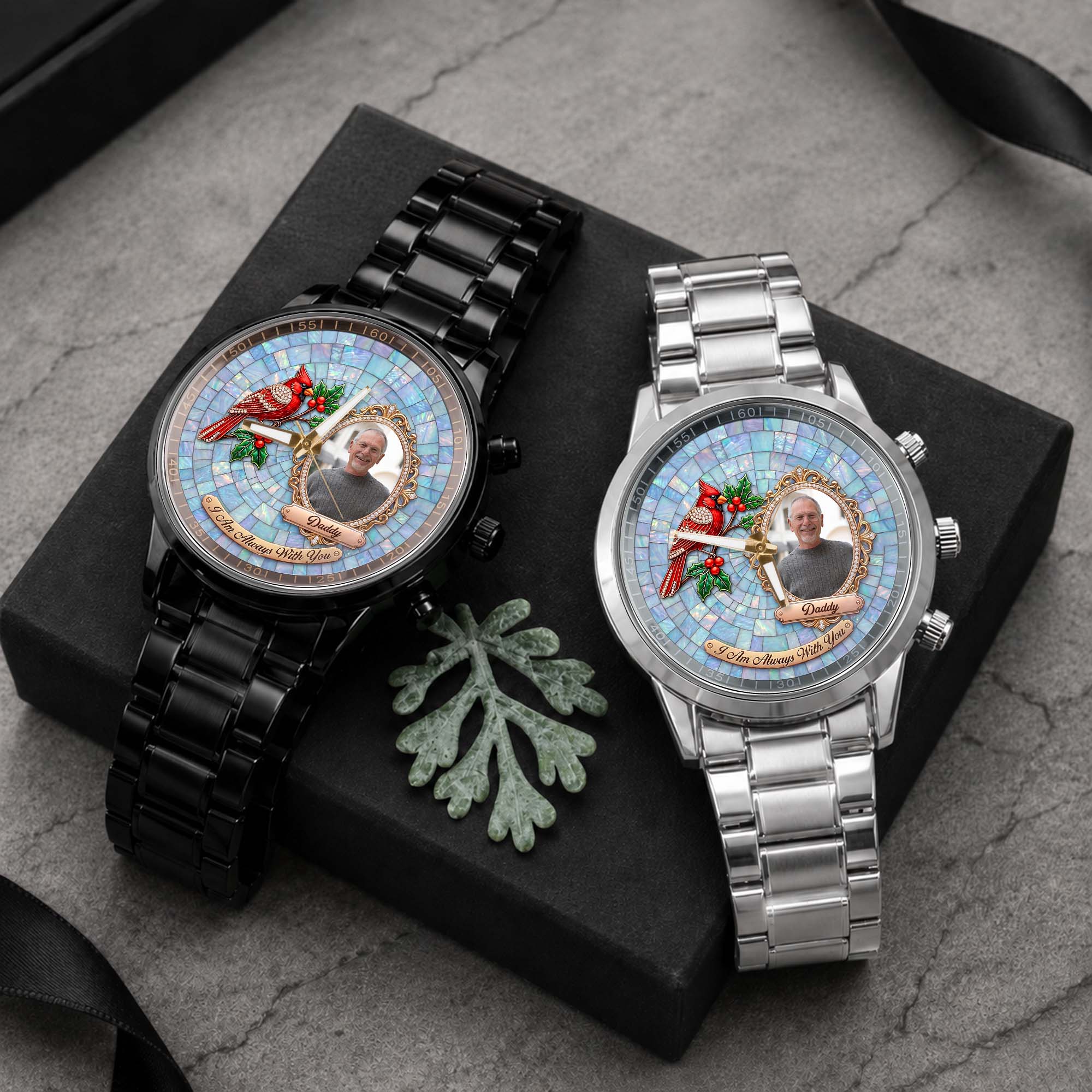 Personalized Men's Watch Custom Photo Gift for Dad Memorial