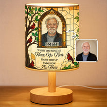 Load image into Gallery viewer, Personalized Memorial Fabric Lamp Custom Photo Gift for Family
