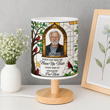 Load image into Gallery viewer, Personalized Memorial Fabric Lamp Custom Photo Gift for Family
