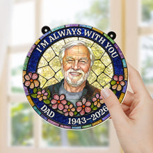 Load image into Gallery viewer, Personalized Suncatcher Memorial Gift for Dad | Custom Flowers
