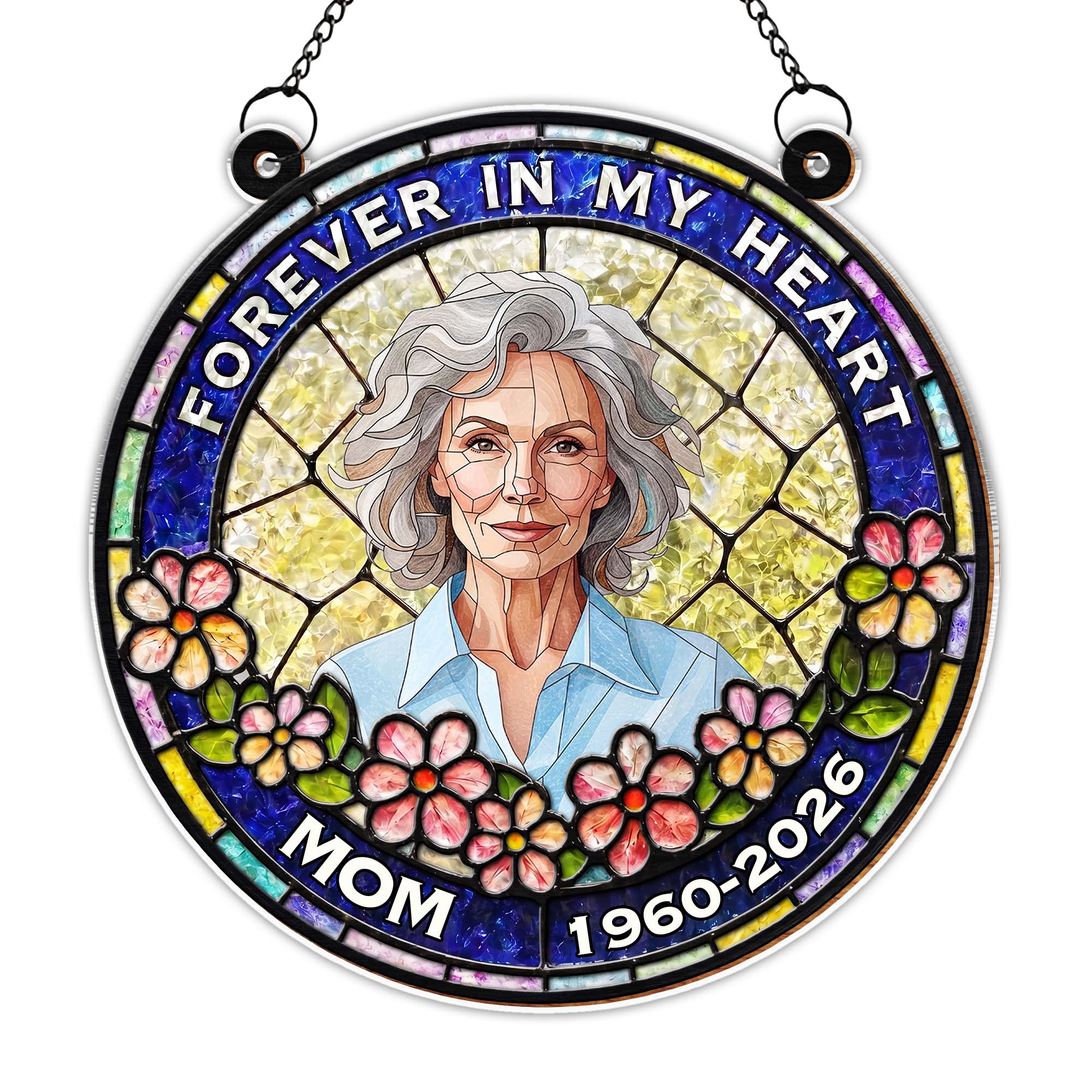 Personalized Memorial Suncatcher Portrait Gift for Mom