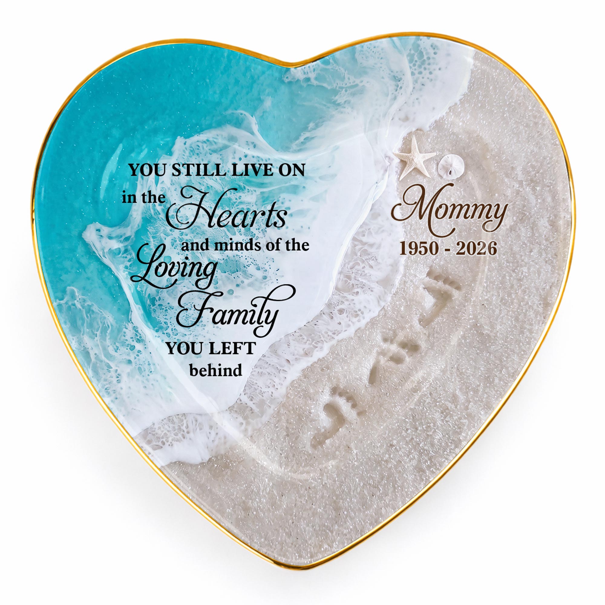Personalized Heart-Shaped Jewelry Dish Custom Name Gift for Family