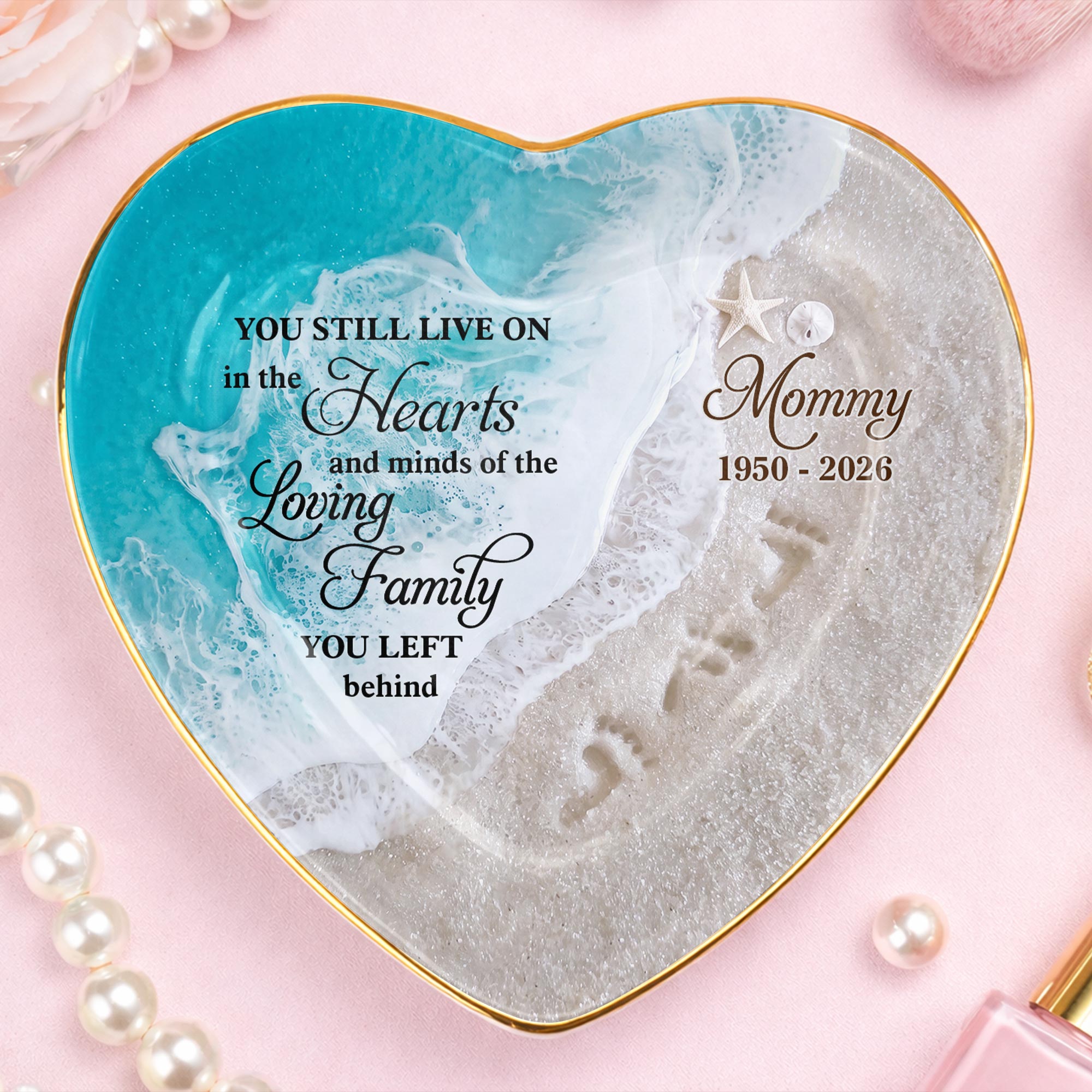 Personalized Heart-Shaped Jewelry Dish Custom Name Gift for Family