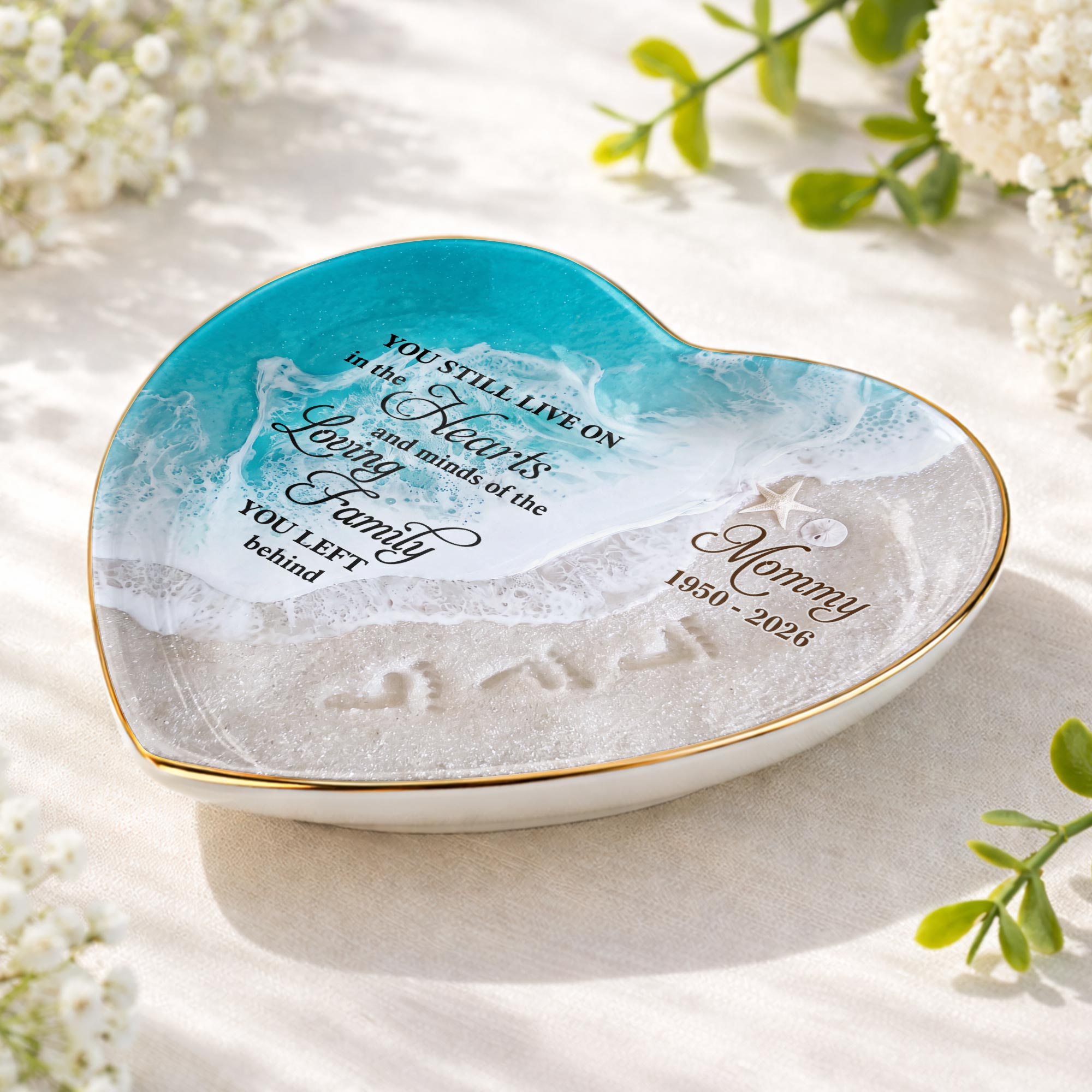 Personalized Heart-Shaped Jewelry Dish Custom Name Gift for Family