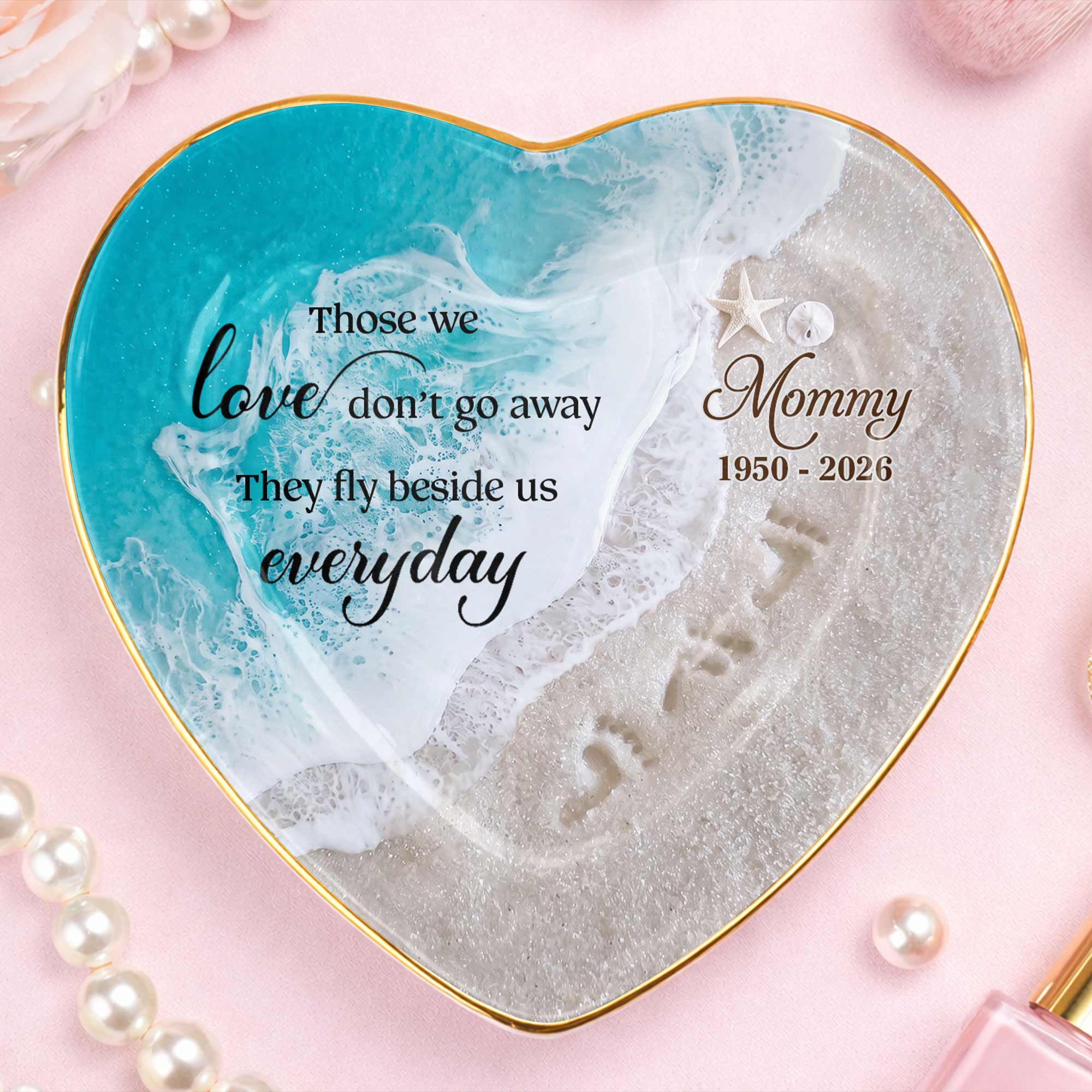 Personalized Heart Jewelry Dish Custom Name Gift for Mom