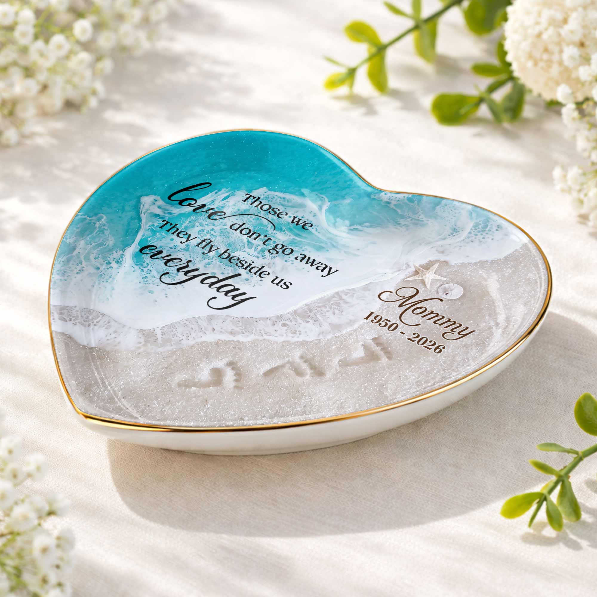 Personalized Heart Jewelry Dish Custom Name Gift for Mom