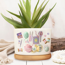 Load image into Gallery viewer, Personalized Yarn Love Ceramic Plant Pot Custom Gifts for Aunt
