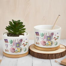 Load image into Gallery viewer, Personalized Yarn Love Ceramic Plant Pot Custom Gifts for Aunt

