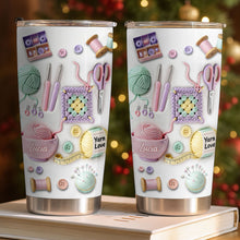 Load image into Gallery viewer, Personalized 20oz Stainless Steel Tumbler Yarn Love Gift for Crafters
