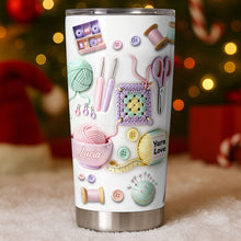 Load image into Gallery viewer, Personalized 20oz Stainless Steel Tumbler Yarn Love Gift for Crafters
