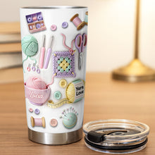 Load image into Gallery viewer, Personalized 20oz Stainless Steel Tumbler Yarn Love Gift for Crafters
