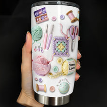 Load image into Gallery viewer, Personalized 20oz Stainless Steel Tumbler Yarn Love Gift for Crafters
