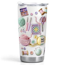 Load image into Gallery viewer, Personalized 20oz Stainless Steel Tumbler Yarn Love Gift for Crafters
