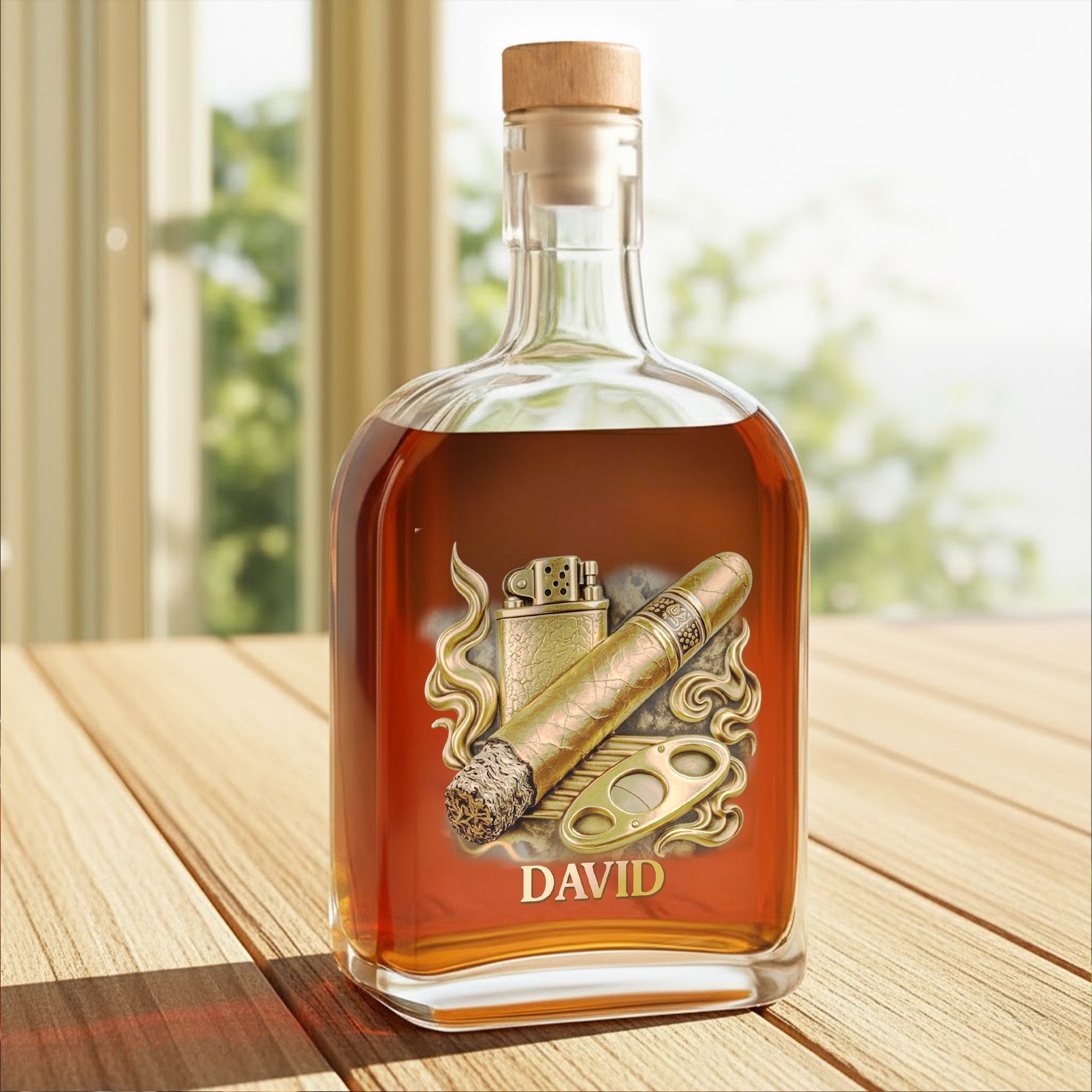Personalized Whiskey Bottle Custom Name 3D Effect Gift for Him