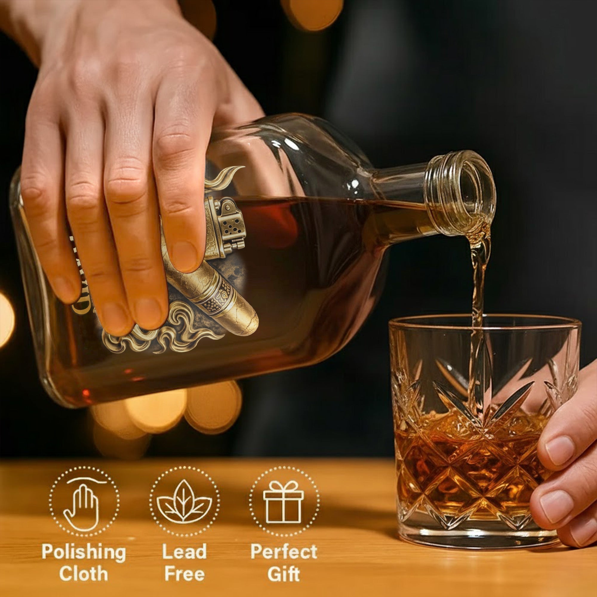 Personalized Whiskey Bottle Custom Name 3D Effect Gift for Him