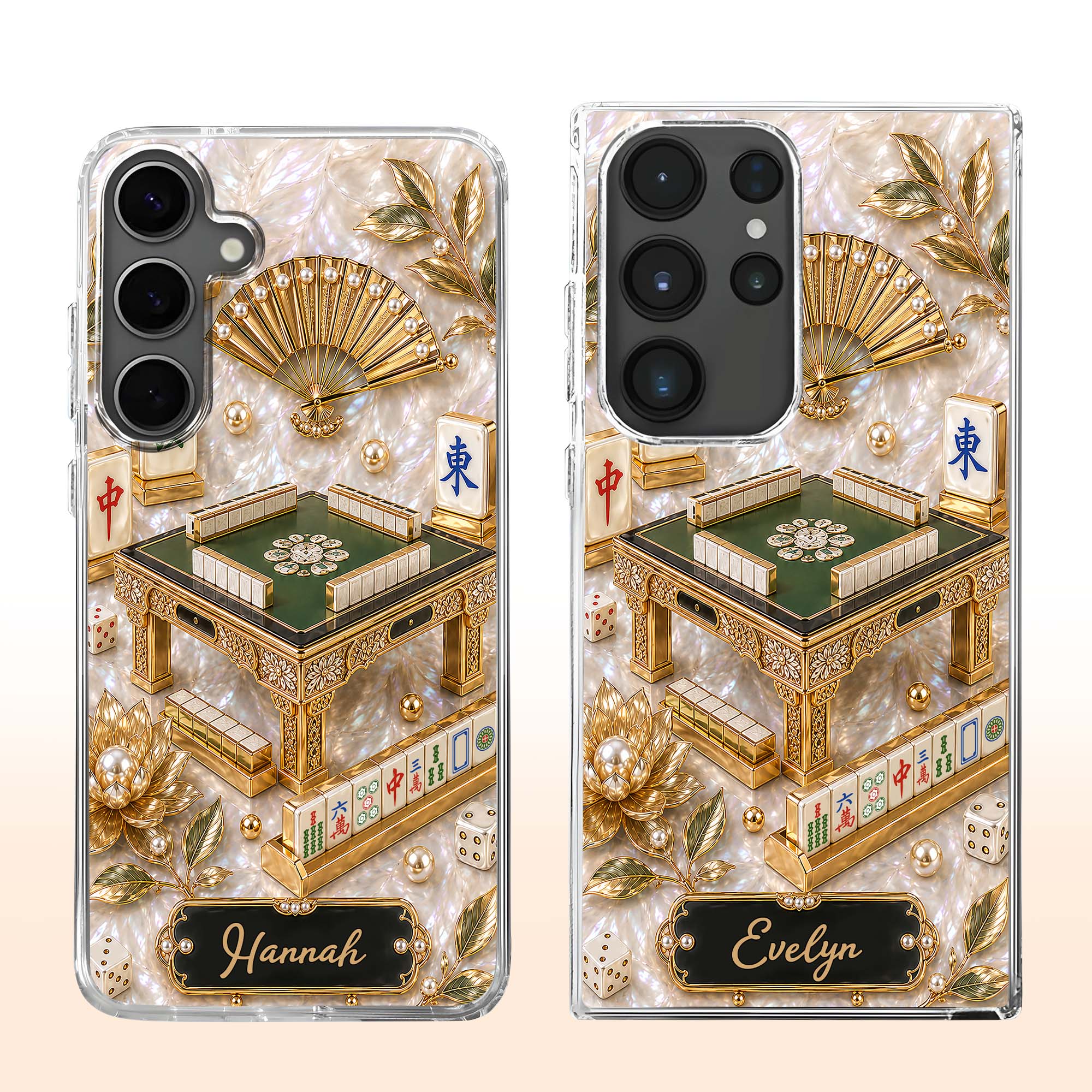 Personalized Clear Phone Case for Mahjong Lovers | Custom Name Gift