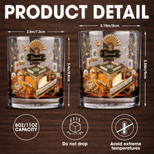 Load image into Gallery viewer, Personalized Custom Whiskey Glass with Gold Tiles for Dad
