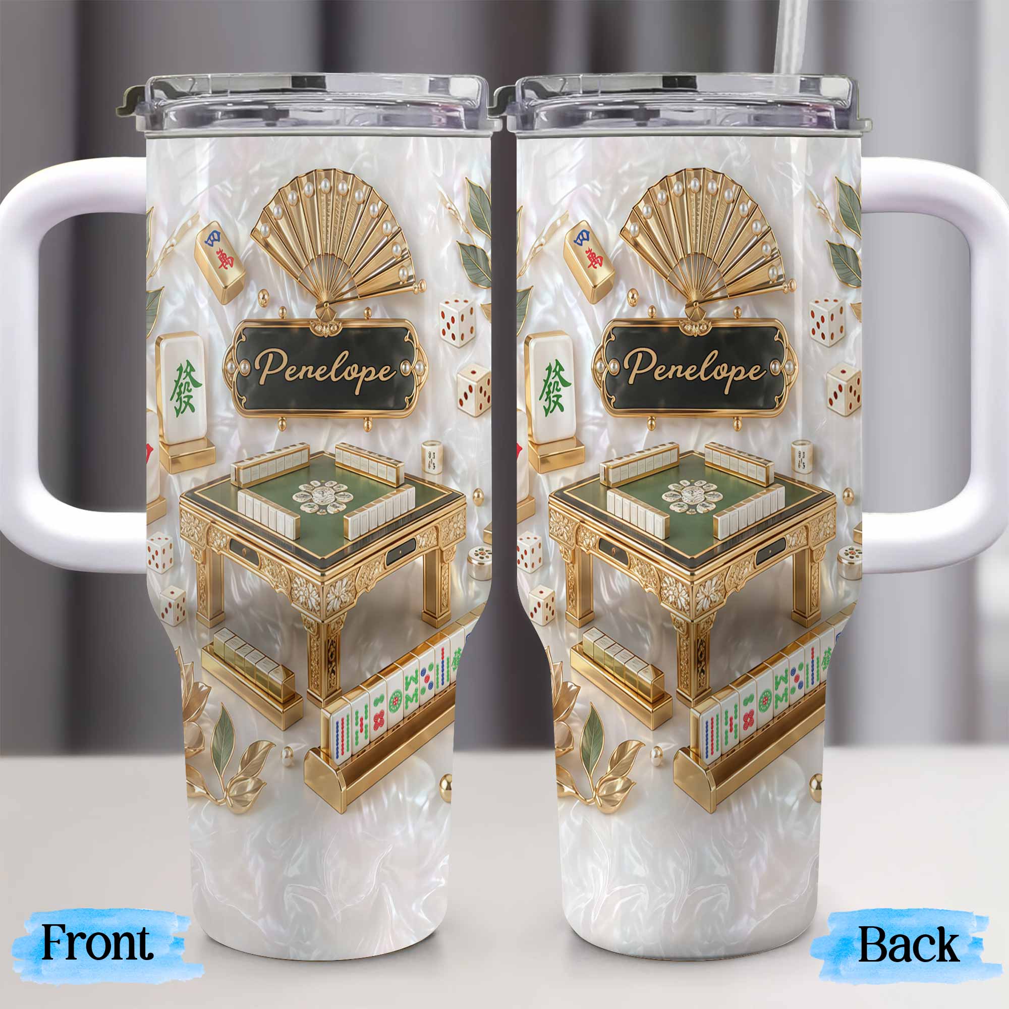 Personalized 40oz Stainless Steel Tumbler Custom Name Gift for Game Lovers