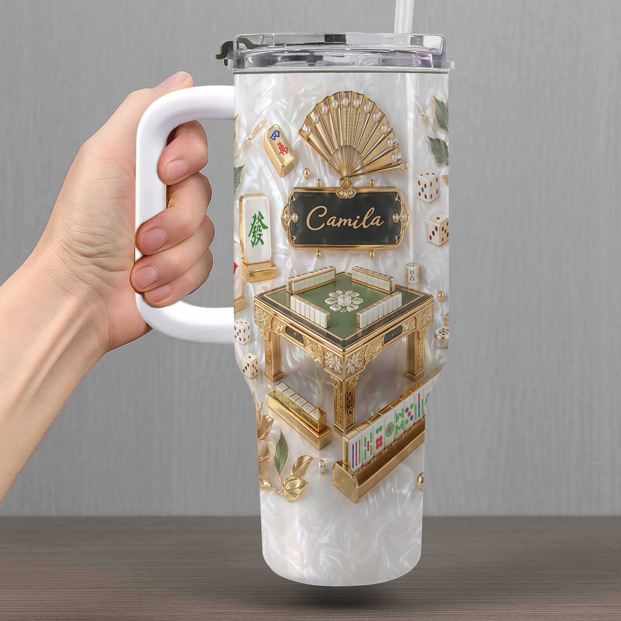 Personalized 40oz Stainless Steel Tumbler Custom Name Gift for Game Lovers