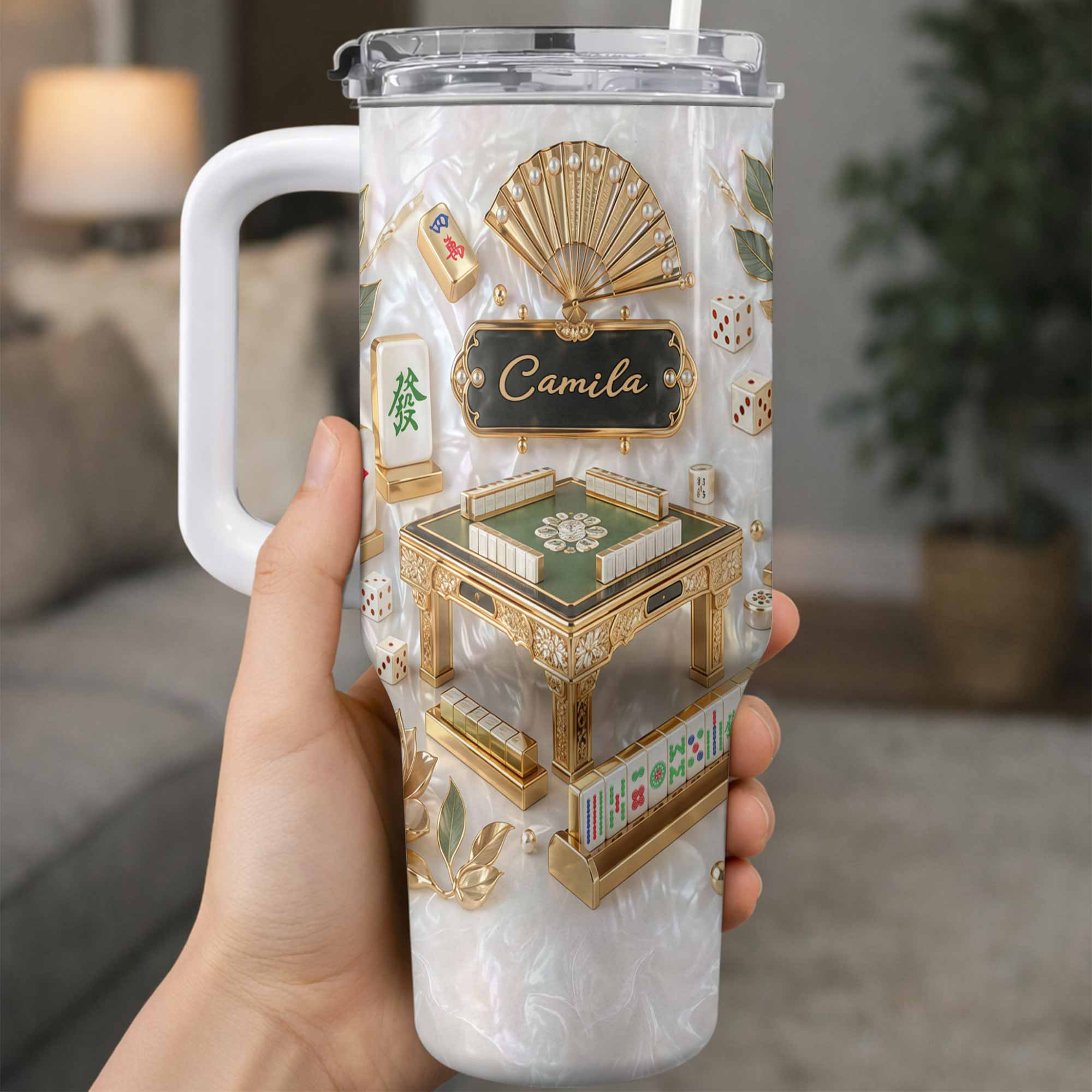 Personalized 40oz Stainless Steel Tumbler Custom Name Gift for Game Lovers