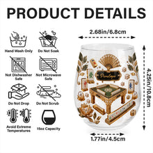 Load image into Gallery viewer, Personalized Stemless Wine Glass Eat Sleep Mahjong Gift for Her
