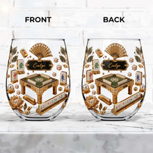 Load image into Gallery viewer, Personalized Stemless Wine Glass Eat Sleep Mahjong Gift for Her
